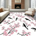 thumbnail image 1 of ODIKA 6' Machine Washable Non-Slip Area Rug, Elegant Magpie Blossom Entrance with Artistic Motif High Traffic Rug, Pink, 301577, 1 of 7