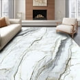 thumbnail image 1 of ODIKA 4'x6' Machine Washable Non-Slip Area Rug, Elegant Marble with Non Shedding Pile Backing High Traffic Rug, White, 84866, 1 of 7