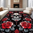 thumbnail image 1 of ODIKA 5'x7' Machine Washable Non-Slip Area Rug, Elegant and Black Motif High Traffic Rug, Red, 19259, 1 of 7