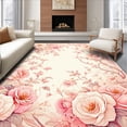thumbnail image 1 of ODIKA 5'x7' Machine Washable Non-Slip Area Rug, Elegant Rose Garden Inspired Featuring Stylized Floral Motifs High Traffic Rug, Rose, 136171, 1 of 7