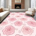 thumbnail image 1 of ODIKA 6' Machine Washable Non-Slip Area Rug, Elegant Rose Inspired Design with Detailed Petals and Swirls High Traffic Rug, Pink, 239186, 1 of 5