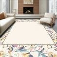 thumbnail image 1 of ODIKA 5'x7' Machine Washable Non-Slip Area Rug, Elegant Swirl with Subtle Earthy Tones and Fluid Motifs High Traffic Rug, Beige, 393908, 1 of 7