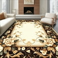 thumbnail image 1 of Flatwoven High Traffic Area Rug, Elegant Vintage Floral Medallion with Ornate Detailing, Non Slip, Stain Resistant, Washable Area Rugs for Living Room, Bedroom(Beige, 6X9), 1 of 8