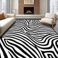 thumbnail image 1 of ODIKA 4'x6' Machine Washable Non-Slip Area Rug, Elegant Zebra Design Refined Stripes High Traffic Rug, Black, 311487, 1 of 5