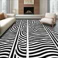 thumbnail image 1 of ODIKA 2'x3' Machine Washable Non-Slip Area Rug, Elegant Zebra Modern High Traffic Rug, Black, 308420, 1 of 7