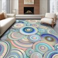 thumbnail image 1 of ODIKA 4'x6' Machine Washable Non-Slip Area Rug, Elegant showcasing Abalone Shell Design High Traffic Rug, Blue, 84855, 1 of 7