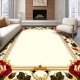 thumbnail image 1 of ODIKA 6'x9' Machine Washable Non-Slip Area Rug, Embroidered Rose Pink High Traffic Rug, Beige, 58888, 1 of 7