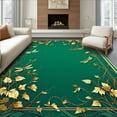 thumbnail image 1 of ODIKA 2'x3' Machine Washable Non-Slip Area Rug, Emerald Forest Dragonfly & Leaf High Traffic Rug, Green, 278603, 1 of 7