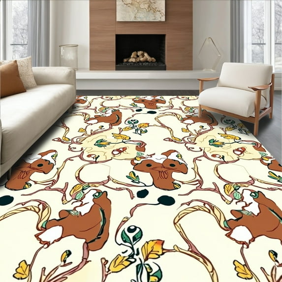Flatwoven High Traffic Area Rug, Enchanted Forest Creatures Treasure ...