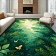 thumbnail image 1 of ODIKA 4'x6' Machine Washable Non-Slip Area Rug, Enchanted Forest Featuring Abstract Animal Inspired and Leaf High Traffic Rug, Green, 283786, 1 of 7