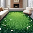 thumbnail image 1 of ODIKA 4'x6' Machine Washable Non-Slip Area Rug, Enchanted Forest Floor with Tiny Wildflower Accents High Traffic Rug, Green, 92912, 1 of 7