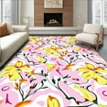 thumbnail image 1 of ODIKA 2'x3' Machine Washable Non-Slip Area Rug, Enchanted Meadow Floral Interlocking Motifs High Traffic Rug, Pink, 395590, 1 of 7