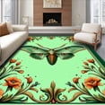thumbnail image 1 of ODIKA 2'x3' Machine Washable Non-Slip Area Rug, Enchanted Moth Vintage Non Slip Aesthetic High Traffic Rug, Green, 83736, 1 of 7