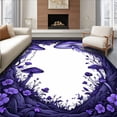 thumbnail image 1 of ODIKA 6'x9' Machine Washable Non-Slip Area Rug, Enchanted Mushroom Gothic Mystical Floral Purple High Traffic Rug, Purple, 101531, 1 of 7