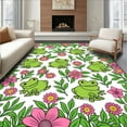 thumbnail image 1 of ODIKA 6'x9' Machine Washable Non-Slip Area Rug, Enchanting Frog and Flora for Spaces High Traffic Rug, Green, 324563, 1 of 7