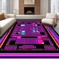 thumbnail image 1 of Flatwoven High Traffic Area Rug, Energetic Vintage Pixelated Style, Non Slip, Stain Resistant, Washable Area Rugs for Living Room, Bedroom(Pink, 3X5), 1 of 8