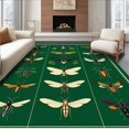 thumbnail image 1 of Flatwoven High Traffic Area Rug, Entomologist Dream Collection Decorative Surface, Non Slip, Stain Resistant, Washable Area Rugs for Living Room, Bedroom(Green, 8X10), 1 of 8