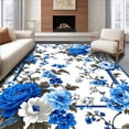 thumbnail image 1 of ODIKA 3'x5' Machine Washable Non-Slip Area Rug, Entryway Elegant & Floral Print High Traffic Rug, Blue, 147010, 1 of 7