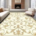thumbnail image 1 of ODIKA 5'x7' Machine Washable Non-Slip Area Rug, Esme Scrollwork Trellis Featuring Ornate Flourish High Traffic Rug, Beige, 224534, 1 of 7