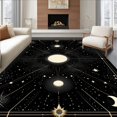 thumbnail image 1 of Flatwoven High Traffic Area Rug, Ethereal Gothic Cosmos Design, Non Slip, Stain Resistant, Washable Area Rugs for Living Room, Bedroom(Black, 3X5), 1 of 8