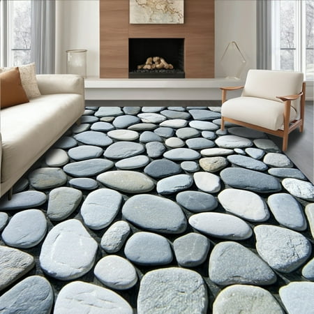 ODIKA 5'x7' Machine Washable Non-Slip Area Rug, Everlast Marine Boat Weatherproof Deck Non Slip Surface High Traffic Rug, Gray, 97779