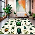 thumbnail image 1 of ODIKA 2'x3' Machine Washable Non-Slip Area Rug, Exotic Beetle Artistic High Traffic Rug, Green, 280040, 1 of 7