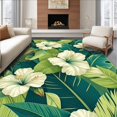thumbnail image 1 of ODIKA 8'x10' Machine Washable Non-Slip Area Rug, Exotic Botanical Print with Bold Tropical Flora High Traffic Rug, Green, 144495, 1 of 7