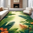 thumbnail image 1 of ODIKA 8'x10' Machine Washable Non-Slip Area Rug, Exotic Garden Escape Lush Foliage & Warm Earth Hues High Traffic Rug, Green, 62979, 1 of 7