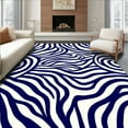 thumbnail image 1 of ODIKA 2'x3' Machine Washable Non-Slip Area Rug, Exotic Hide Indigo Faux Zebra Blue High Traffic Rug, Blue, 296605, 1 of 7