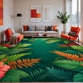 thumbnail image 1 of ODIKA 4'x6' Machine Washable Non-Slip Area Rug, Exotic Jingle Jungle Tropical Leafy Artistic High Traffic Rug, Green, 281806, 1 of 5