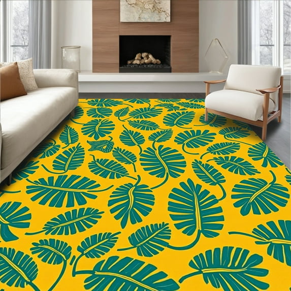 Flatwoven High Traffic Area Rug, Exotic Jungle Leopard Floral Fusion ...