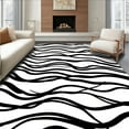 thumbnail image 1 of ODIKA 6'x9' Machine Washable Non-Slip Area Rug, Exotic Striped Monochrome Statement High Traffic Rug, Black, 287503, 1 of 7