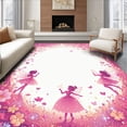 thumbnail image 1 of ODIKA 8'x10' Machine Washable Non-Slip Area Rug, Fairy with Twinkling Stars High Traffic Rug, Pink, 78520, 1 of 7