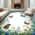 thumbnail image 1 of ODIKA 4'x6' Machine Washable Non-Slip Area Rug, Fairy Tale Insect Reverie with Botanical Scrollwork High Traffic Rug, Blue, 280399, 1 of 7