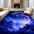 thumbnail image 1 of Flatwoven High Traffic Area Rug, Fantasy Nebula Dragon Aesthetic, Non Slip, Stain Resistant, Washable Area Rugs for Living Room, Bedroom(Blue, 4X6), 1 of 8