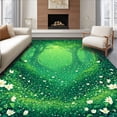 thumbnail image 1 of ODIKA 2'x3' Machine Washable Non-Slip Area Rug, Fantasy Woodland with Scattered Petals High Traffic Rug, Green, 92914, 1 of 7