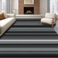 thumbnail image 1 of ODIKA 6'x9' Machine Washable Non-Slip Area Rug, Farmhouse Inspired Striped Elegance High Traffic Rug, Gray, 26638, 1 of 7