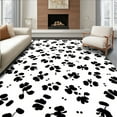 thumbnail image 1 of ODIKA 4'x6' Machine Washable Non-Slip Area Rug, Farmhouse Spotted Monochrome Decorative High Traffic Rug, Black, 289680, 1 of 7