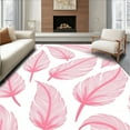 thumbnail image 1 of ODIKA 2'x3' Machine Washable Non-Slip Area Rug, Feather Plume Modern Throw High Traffic Rug, Pink, 394236, 1 of 7