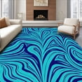 thumbnail image 1 of ODIKA 3'x5' Machine Washable Non-Slip Area Rug, Feathered Plume Cascade Touch Shaggy Covering High Traffic Rug, Blue, 395691, 1 of 7