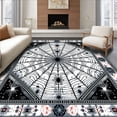 thumbnail image 1 of ODIKA 6'x9' Machine Washable Non-Slip Area Rug, Festive Colorful Spider Theme High Traffic Rug, Black, 36619, 1 of 7