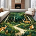 thumbnail image 1 of ODIKA 5'x7' Machine Washable Non-Slip Area Rug, Festive Forest High Traffic Rug, Green, 93747, 1 of 7