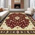 thumbnail image 1 of ODIKA 6'x9' Machine Washable Non-Slip Area Rug, Classic Burgundy Style with Elegant Floral Medallion High Traffic Rug, Red, 63609, 1 of 7