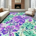 thumbnail image 1 of ODIKA 8'x10' Machine Washable Non-Slip Area Rug, Floral Abstract Tie Dye High Traffic Rug, Purple, 288593, 1 of 7
