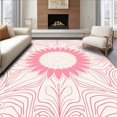 thumbnail image 1 of ODIKA 3'x5' Machine Washable Non-Slip Area Rug, Floral Bloom Petal Design High Traffic Rug, Pink, 393694, 1 of 7
