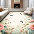 thumbnail image 1 of ODIKA 6'x9' Machine Washable Non-Slip Area Rug, Floral Fantasy for Girls Play High Traffic Rug, Pink, 86103, 1 of 7