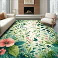 thumbnail image 1 of ODIKA 4'x6' Machine Washable Non-Slip Area Rug, Floral Forest Green Artistic Design High Traffic Rug, Green, 79950, 1 of 7