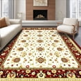 thumbnail image 1 of ODIKA 2'x3' Machine Washable Non-Slip Area Rug, Floral Symmetrical High Traffic Rug, White, 49374, 1 of 7