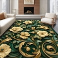 thumbnail image 1 of ODIKA 8'x10' Machine Washable Non-Slip Area Rug, Flower Relief High Traffic Rug, Green, 88814, 1 of 7