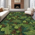 thumbnail image 1 of ODIKA 6'x9' Machine Washable Non-Slip Area Rug, Forest Camo Pine Oak Leaf with Seamless Woodland Motif Design High Traffic Rug, Green, 70166, 1 of 7